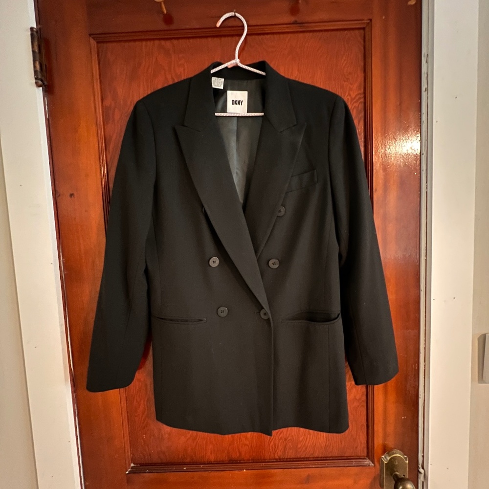 Vintage DKNY Black Wool Blazer Size 6